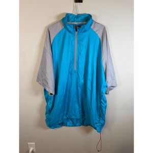 Levelwear Mens Windbreaker Quarter Zip Ripstop Blue Gray XXL